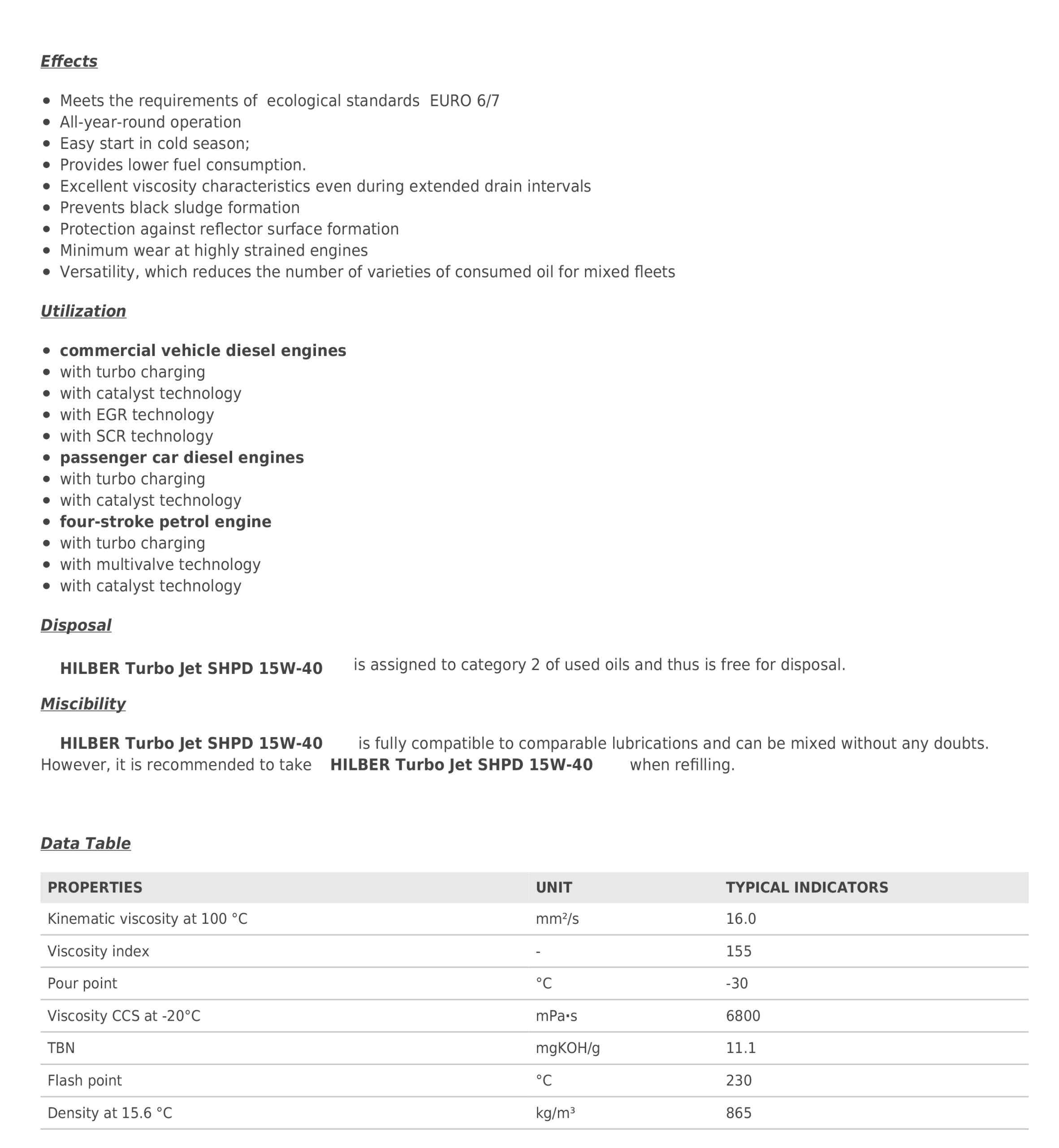 HILBER Turbo Jet SHPD 15W-40